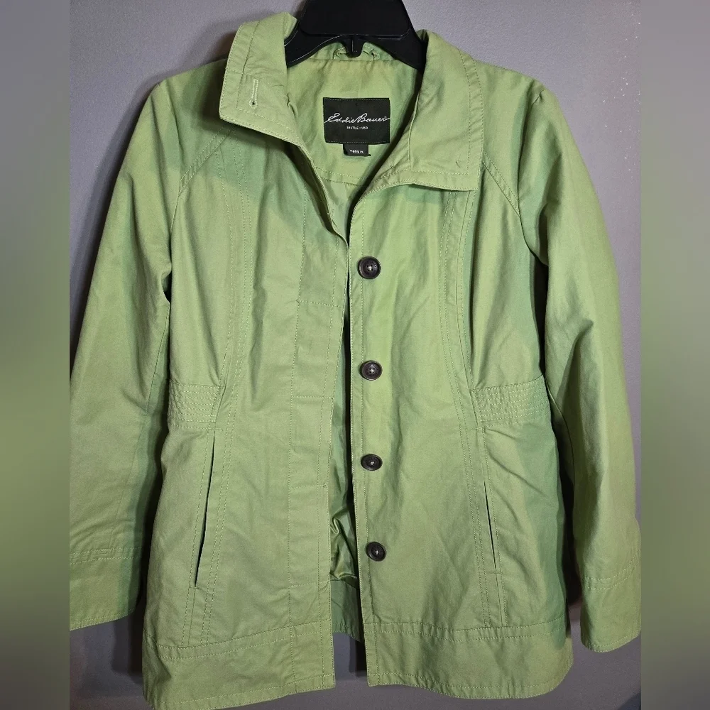 Eddie Bauer Women's Light Green Utility Jacket, EUC. Size Small